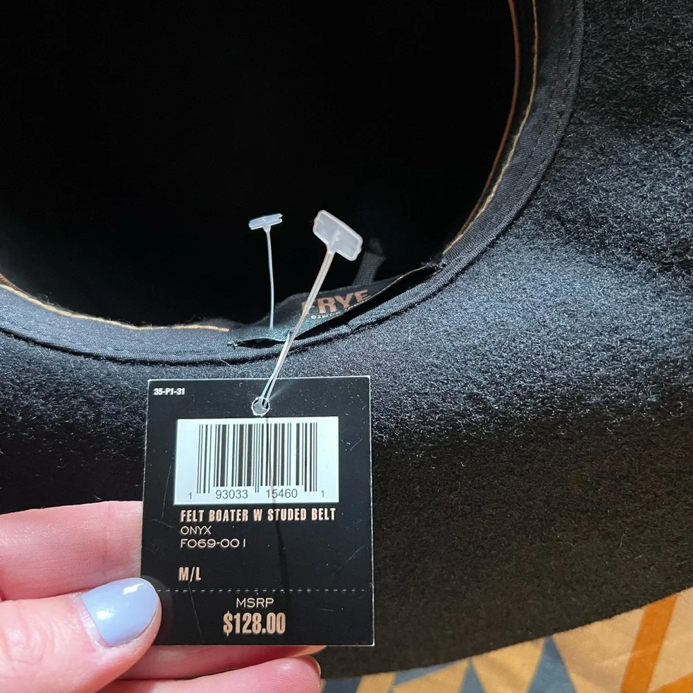 Frye Black Wide Brim Wool Felt Hat